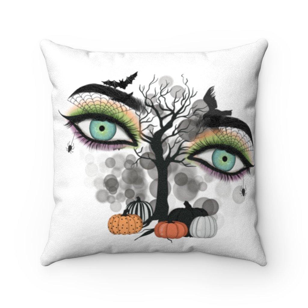 Creepy Witch Eyes Halloween Pillow Goth Glam Decor | lovevisionkarma.com