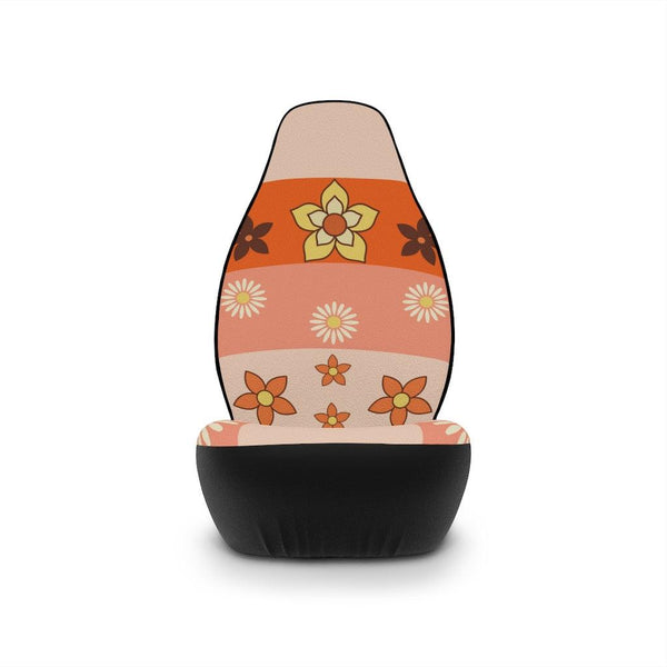 Groovy Boho Chic Flowers Orange Car Seat Covers | lovevisionkarma.com