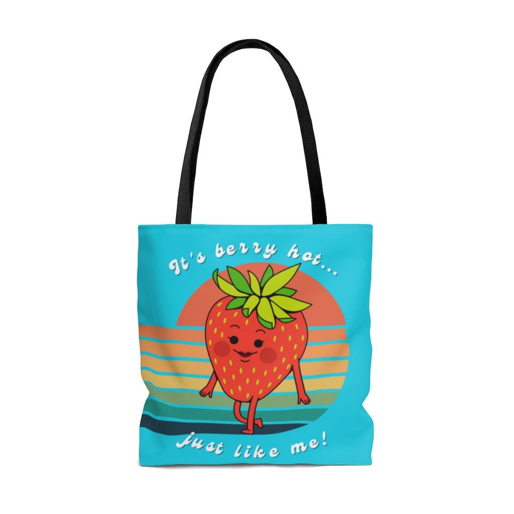 Cute Summer "Berry Hot" Retro Tote Bag | lovevisionkarma.com