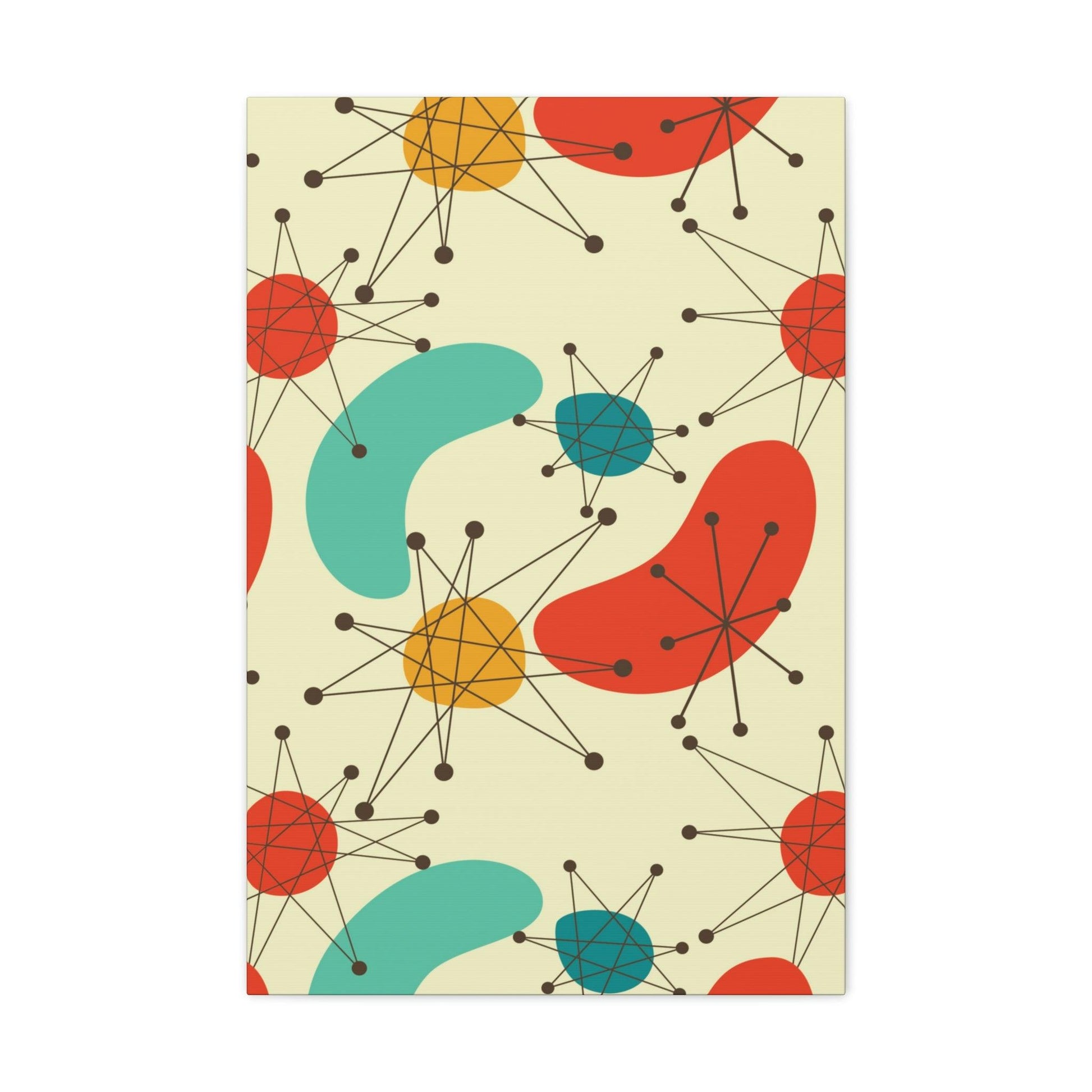 Retro 50s Atomic Burst and Boomerang Mid Century Mod Canvas Gallery Wrap | lovevisionkarma.com