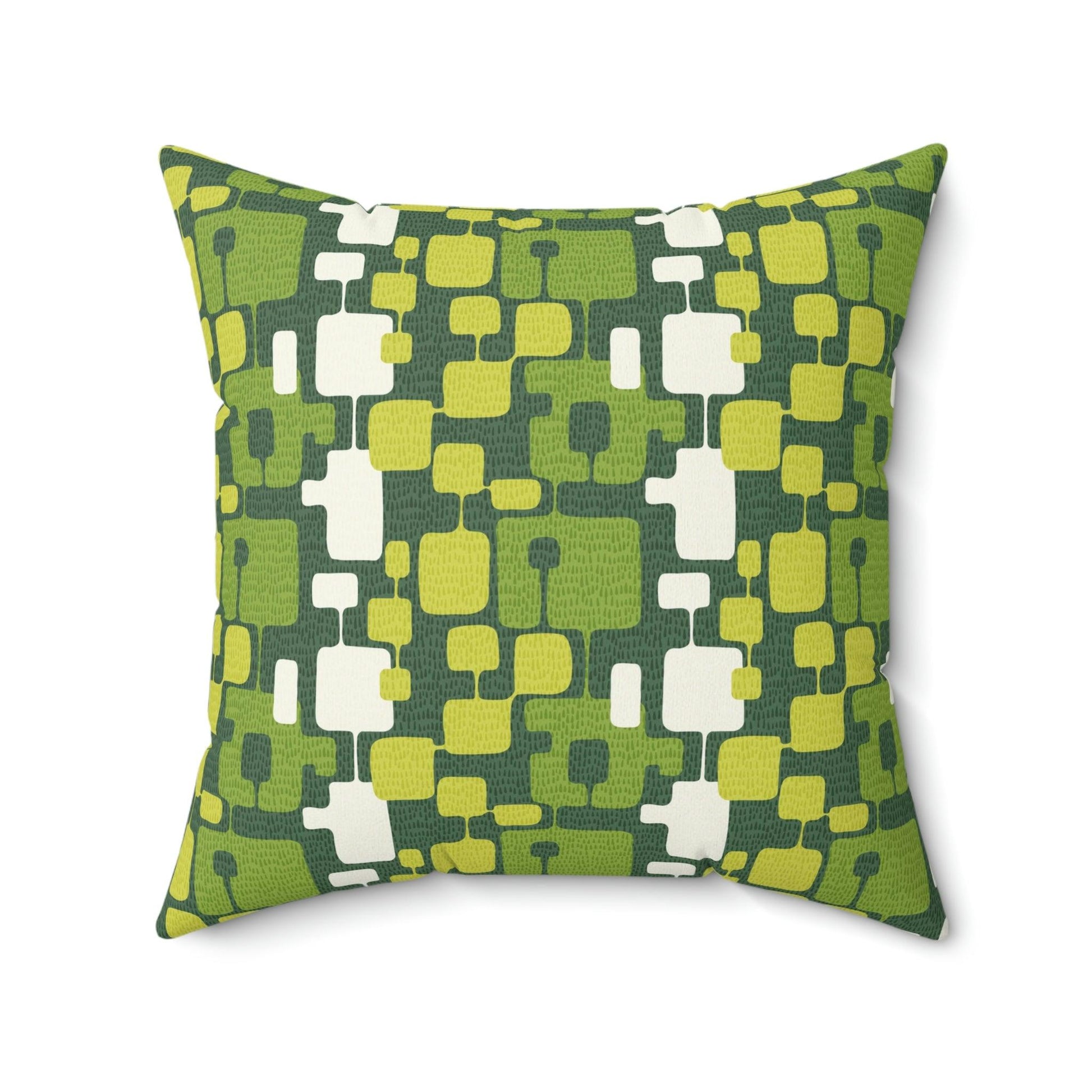 Groovy 60's Mod Abstract Chartreuse Green MCM Pillow | lovevisionkarma.com