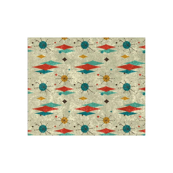 Retro Atomic Diamond Burst MCM Crushed Velvet Blanket | lovevisionkarma.com