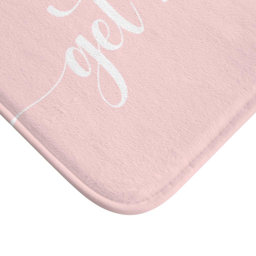 "Get Naked" Blush Pink Funny Modern Minimalist Bath Mat | lovevisionkarma.com