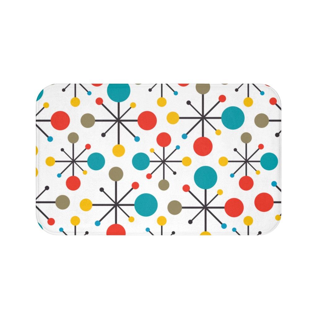 Retro 50s Atomic Starburst Colorful MCM Bath Mat | lovevisionkarma.com