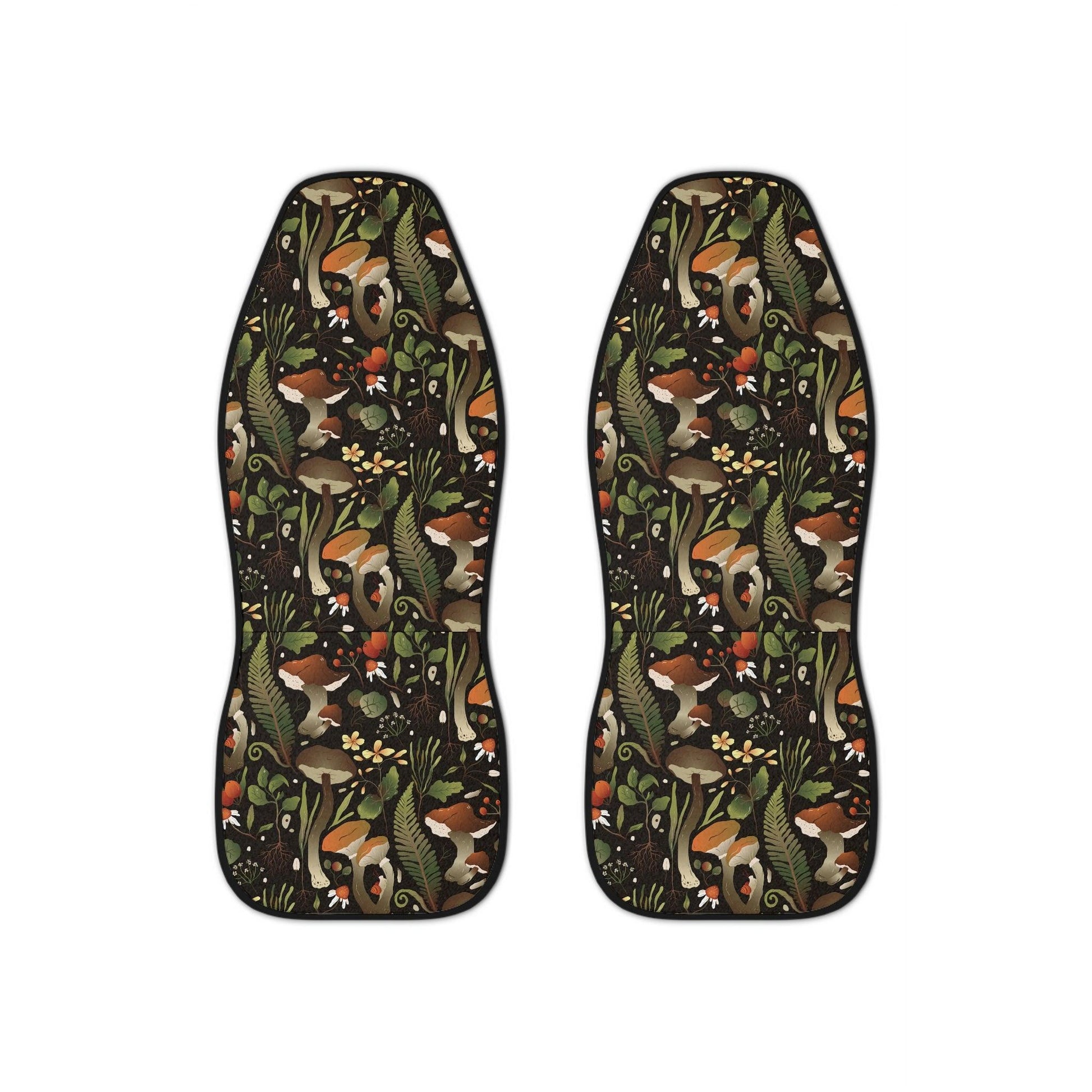 Boho Mushroom, Snail and Foliage Cottagecore Woodland Car Seat Covers | lovevisionkarma.com