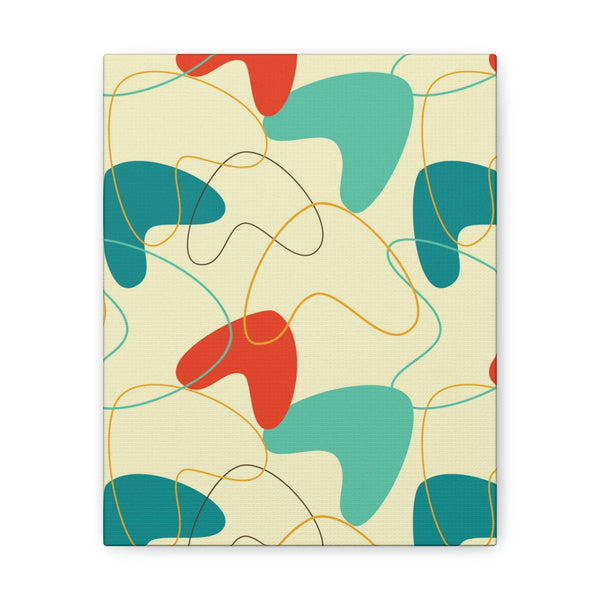 Retro 50s Atomic Boomerang Mid Century Mod, Canvas Gallery Wrap Wall Art | lovevisionkarma.com
