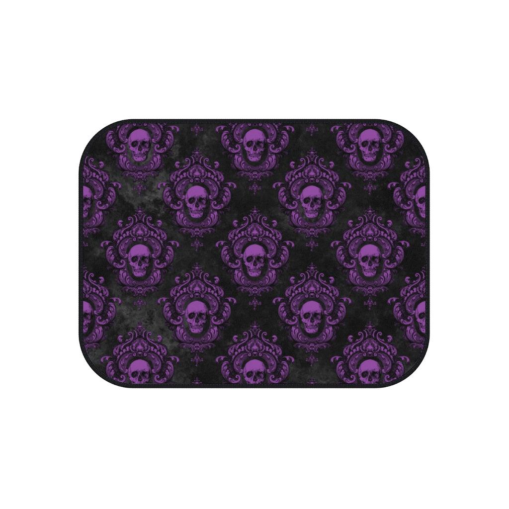 Glam Goth Skulls Purple & Black Car Mats (Set of 4) | lovevisionkarma.com