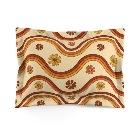 Retro 60s, 70s, Boho Flowers and Rainbows Multicolor Pillow Sham | lovevisionkarma.com