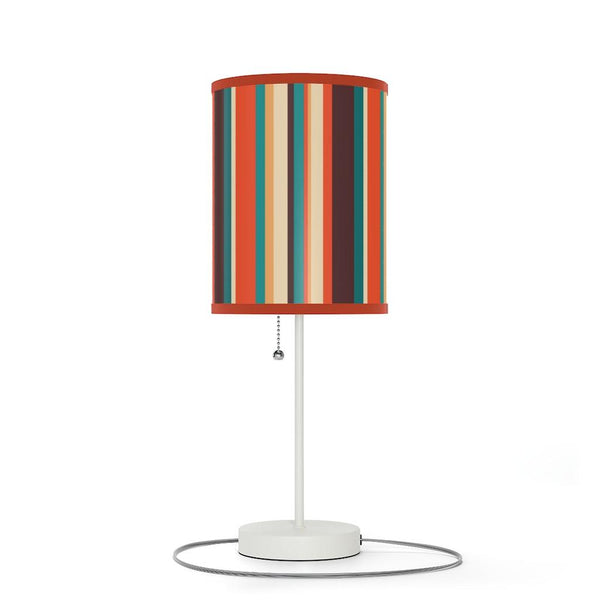 Retro 60s 70s Stripes Multicolor MCM Tabletop Lamp | lovevisionkarma.com