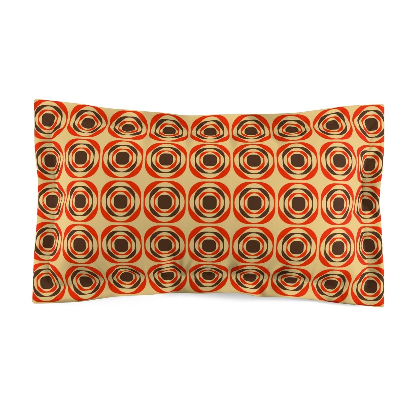 Retro 60s 70s Funky Mid Century Mod Geometric Brown & Orange Pillow Sham | lovevisionkarma.com