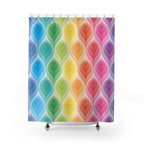 Rainbow Petals Whimsical Shower Curtain | lovevisionkarma.com