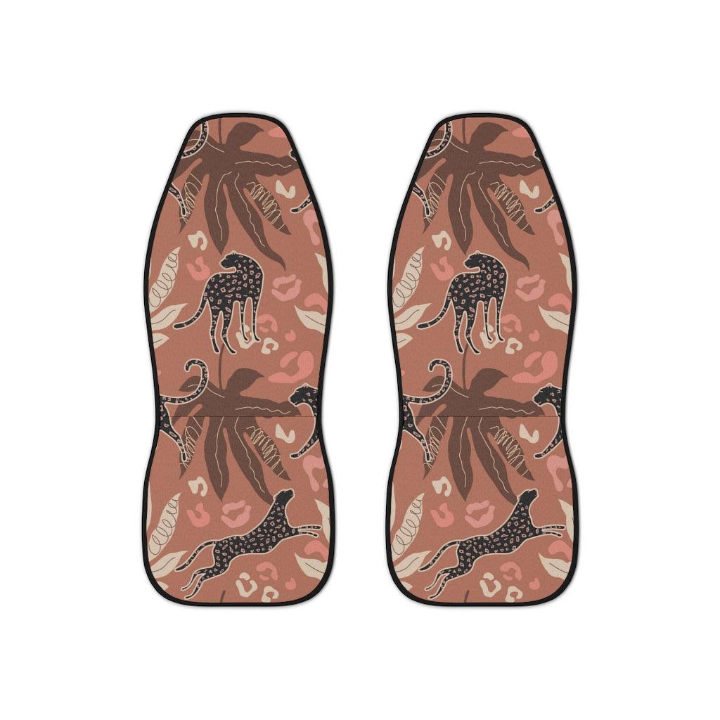 Retro Boho Leopard Pink & Brown Mod Car Seat Covers | lovevisionkarma.com