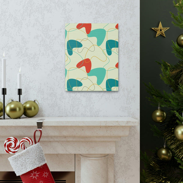 Retro 50s Atomic Boomerang Mid Century Mod, Canvas Gallery Wrap Wall Art | lovevisionkarma.com