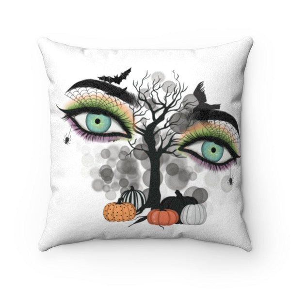 Creepy Witch Eyes Halloween Pillow Goth Glam Decor | lovevisionkarma.com