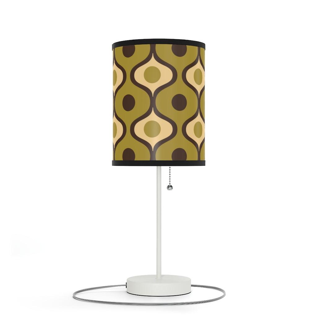 Retro Geometric Bulbs Olive Green MCM Tabletop Lamp | lovevisionkarma.com