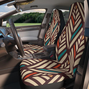 Boho Feather Retro Hippie MCM Multicolor Car Seat Covers | lovevisionkarma.com