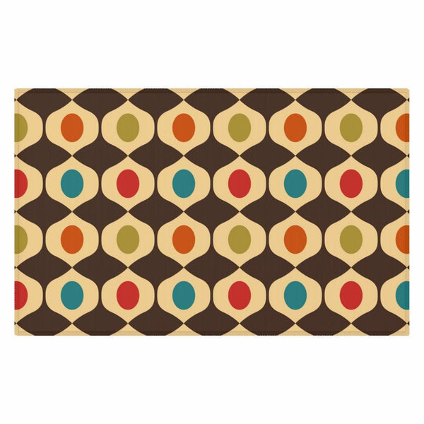 Retro Mid Century Geometric Multicolor Anti-Slip Rug | lovevisionkarma.com