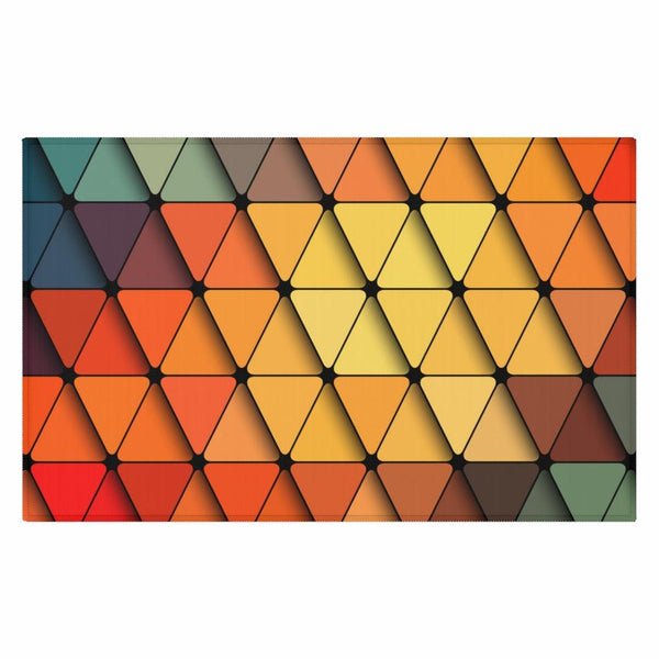 Colorful Geometric Triangles Op-Art Anti-Slip MCM Rug | lovevisionkarma.com