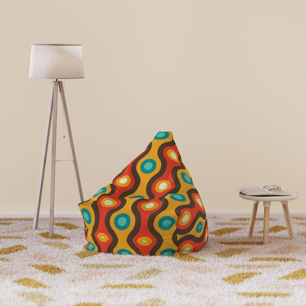 Mid Century Mod Groovy Multicolor Bean Bag Chair COVER | lovevisionkarma.com