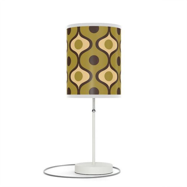 Retro Geometric Bulbs Olive Green MCM Tabletop Lamp | lovevisionkarma.com