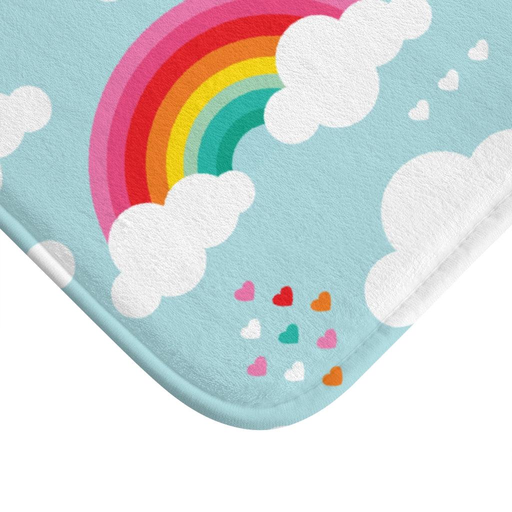 Rainbows and Sky Whimsical Bath Mat | lovevisionkarma.com