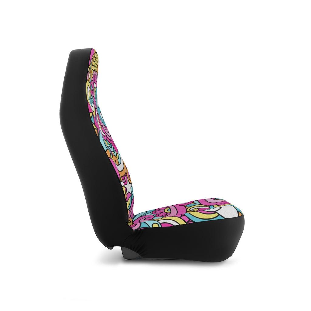 Groovy Doodle Multicolor MCM Car Seat Covers | lovevisionkarma.com