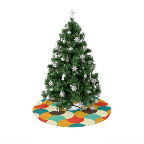 Retro Multicolor Mid Century Christmas Tree Skirt | lovevisionkarma.com