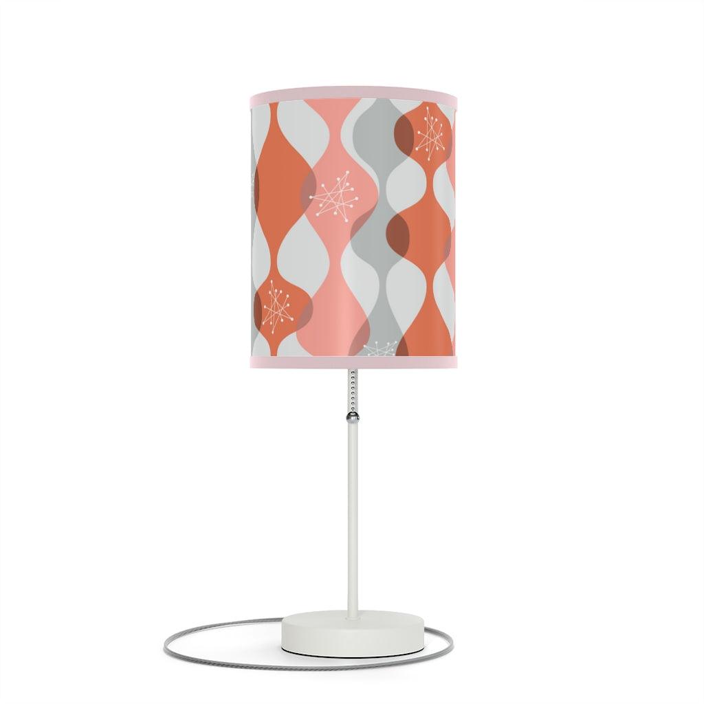 Mid Century Modern Pink Burst and Waves Tabletop Lamp | lovevisionkarma.com