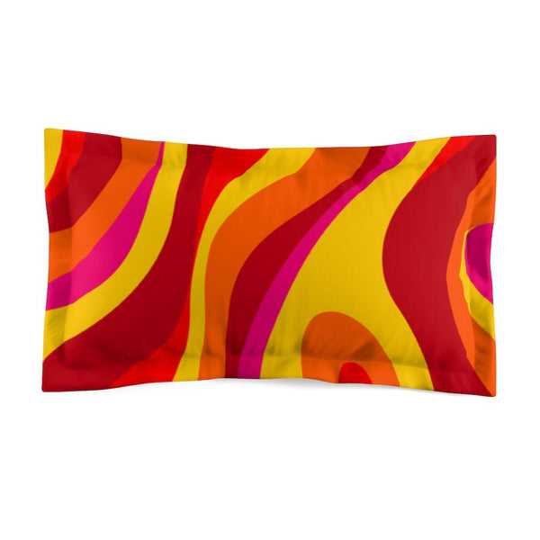 Groovy 60s Retro Hippie Swirl Orange, Red & Yellow MCM Pillow Sham | lovevisionkarma.com