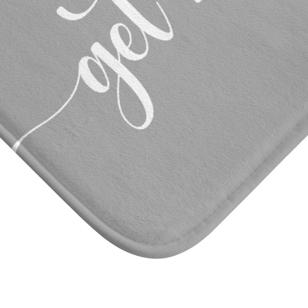 "Get Naked" Dark Grey Funny Modern Minimalist Bath Mat | lovevisionkarma.com