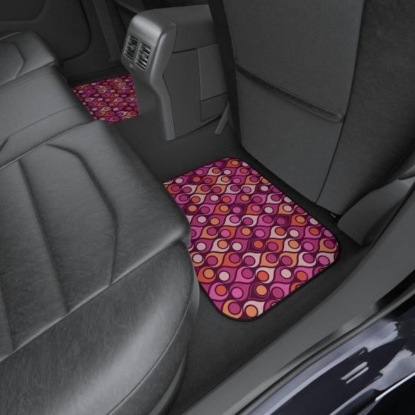 Groovy Mod, Retro Purple Magenta and Orange Car Mats (Set of 4) | lovevisionkarma.com