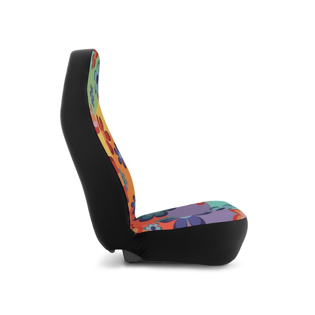 Cute and Groovy Hippie Flowers Rainbow Car Seat Covers | lovevisionkarma.com