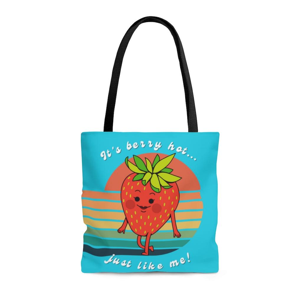 Cute Summer "Berry Hot" Retro Tote Bag | lovevisionkarma.com