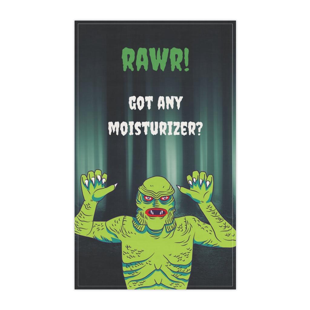 Retro Creature from the Black Lagoon, Funny Monster Halloween MCM Kitchen Tea Towel | lovevisionkarma.com