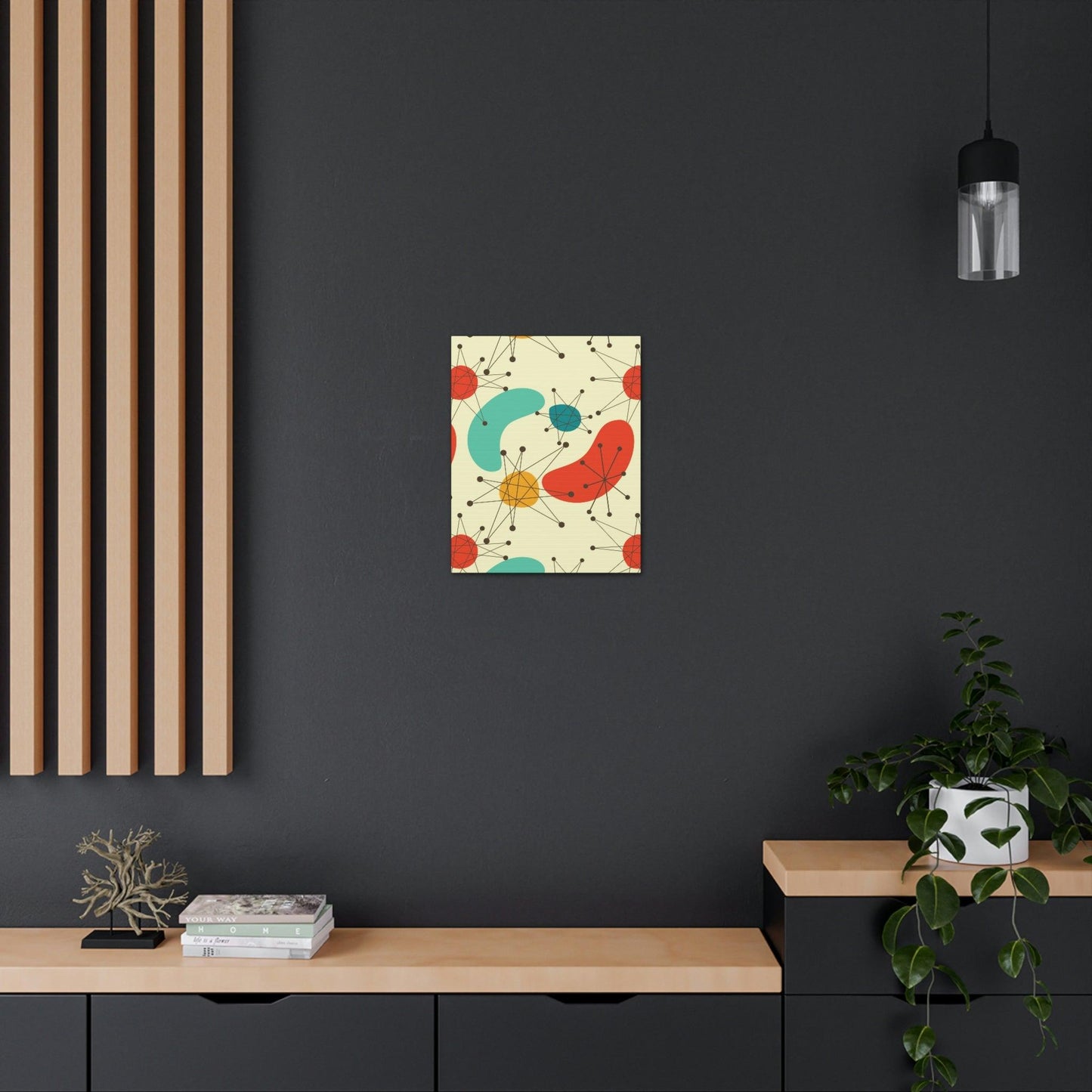 Retro 50s Atomic Burst and Boomerang Mid Century Mod Canvas Gallery Wrap | lovevisionkarma.com