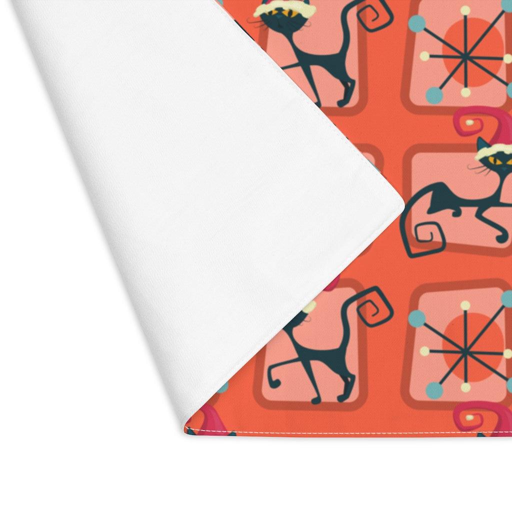 Mod Christmas Atomic Cat Red Placemat | lovevisionkarma.com