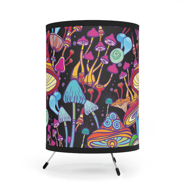 Trippy Space Mushroom Hippie MCM Colorful Tripod Tabletop Lamp | lovevisionkarma.com