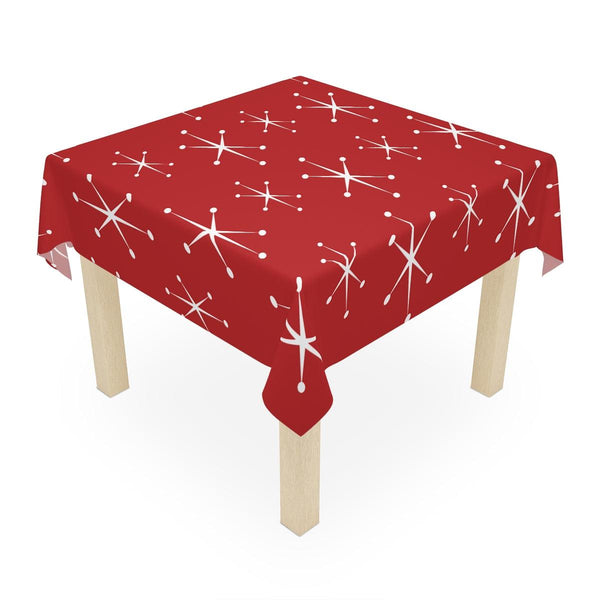 Atomic Starburst MCM Retro 50s Red Tablecloth | lovevisionkarma.com