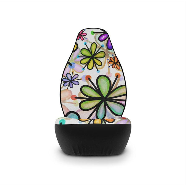 Cute & Colorful Groovy Flower Doodle Car Seat Covers | lovevisionkarma.com