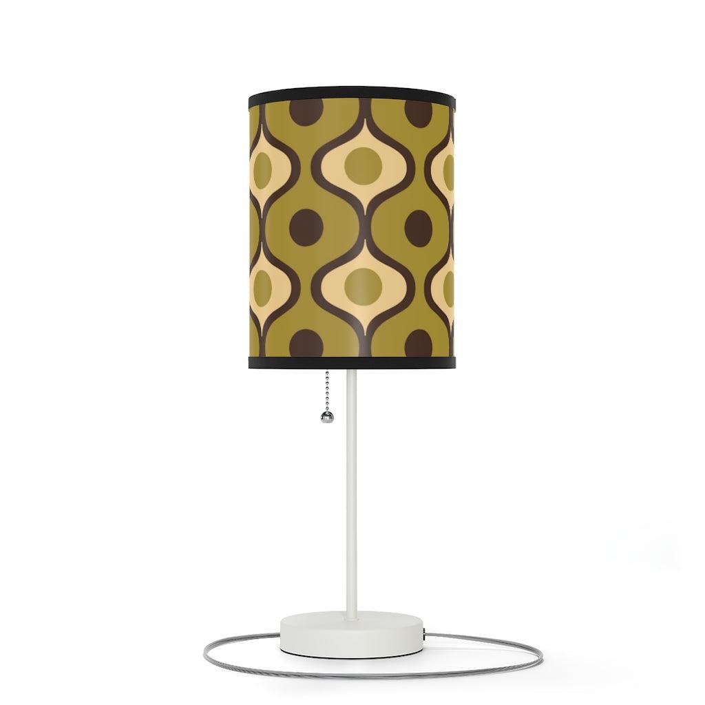 Retro Geometric Bulbs Olive Green MCM Tabletop Lamp | lovevisionkarma.com