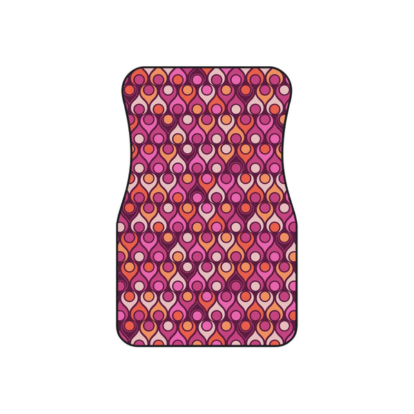 Groovy Mod, Retro Purple Magenta and Orange Car Mats (Set of 4) | lovevisionkarma.com
