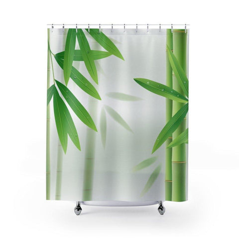 Bamboo Print Botanical Shower Curtain | lovevisionkarma.com