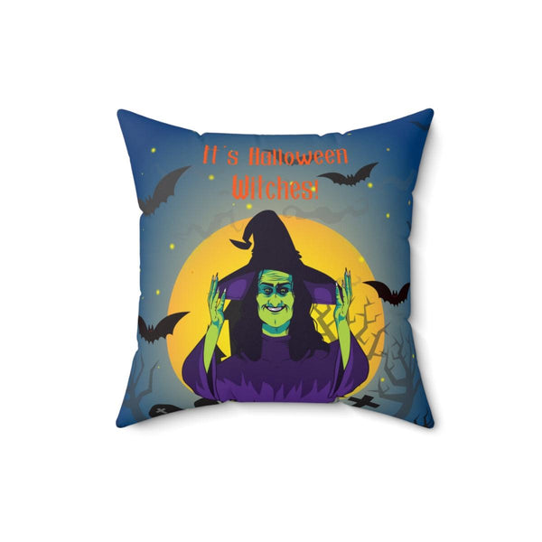 Vintage Style Witch, Funny MCM Halloween Pillow | lovevisionkarma.com