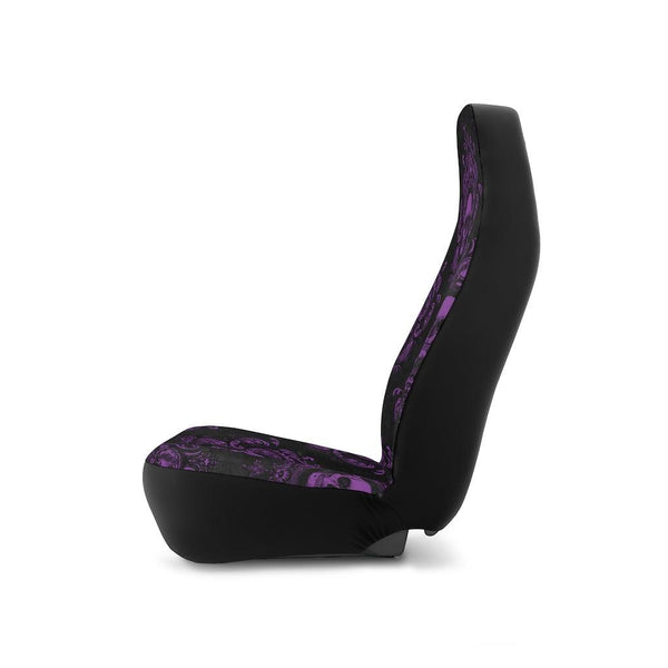 Purple Skull Glam Goth Black Car Seat Covers | lovevisionkarma.com