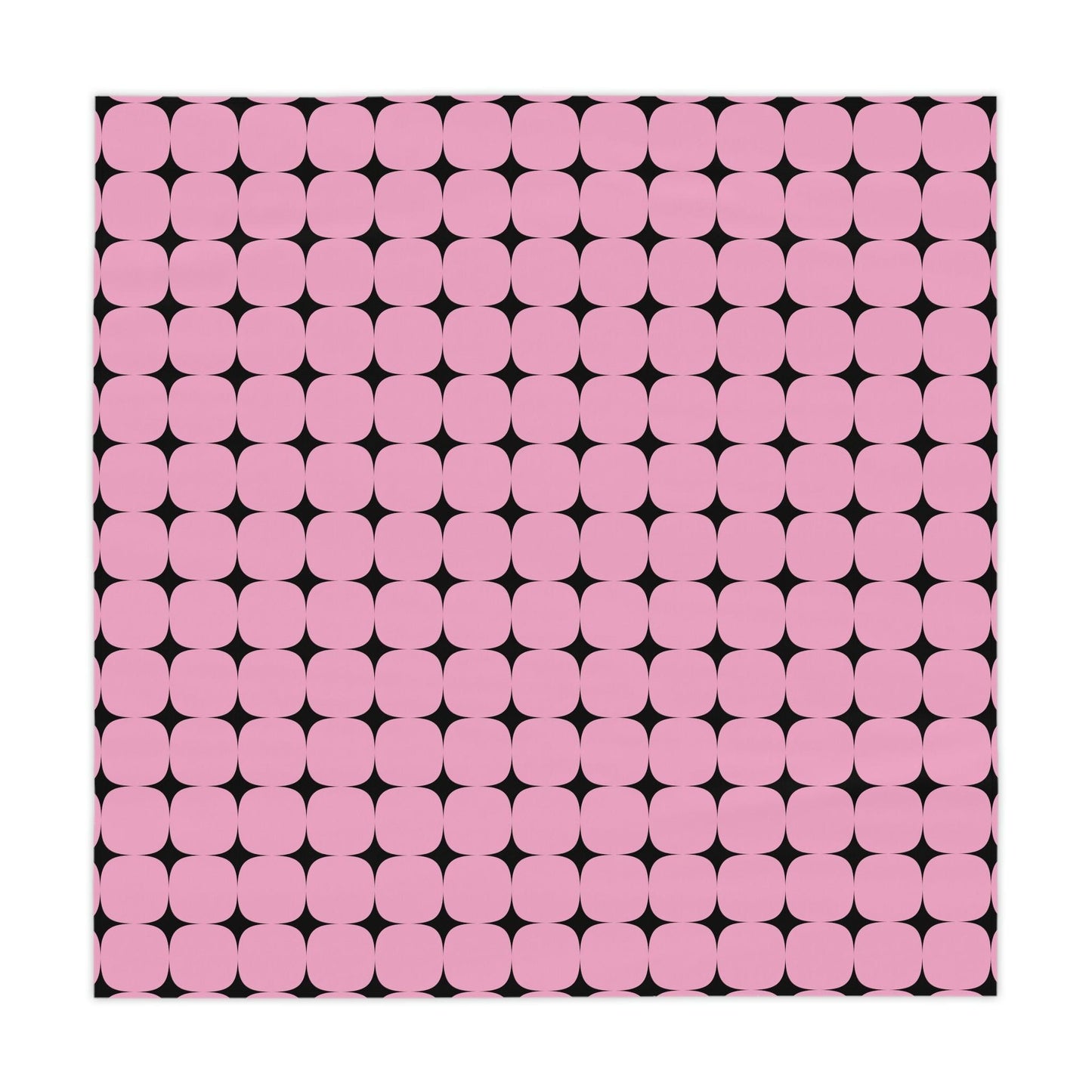 Retro 50s Atomic Starbursts Black and Pink MCM Tablecloth | lovevisionkarma.com