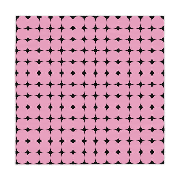 Retro 50s Atomic Starbursts Black and Pink MCM Tablecloth | lovevisionkarma.com
