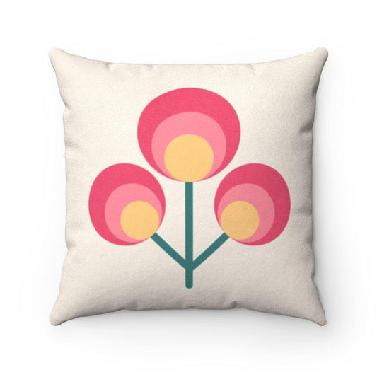 Scandinavian Mid Century Danish Pink Flower Bud Pillow | lovevisionkarma.com