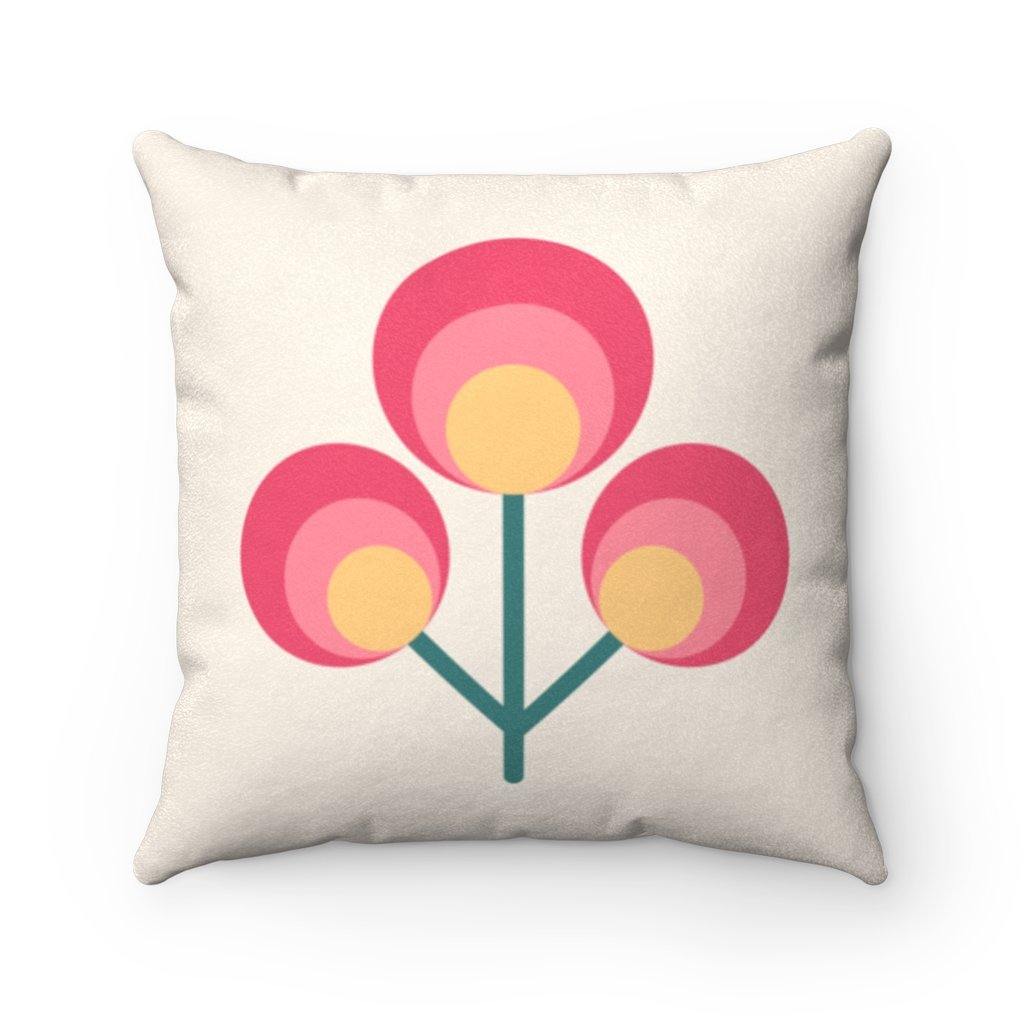 Scandinavian Mid Century Danish Pink Flower Bud Pillow | lovevisionkarma.com