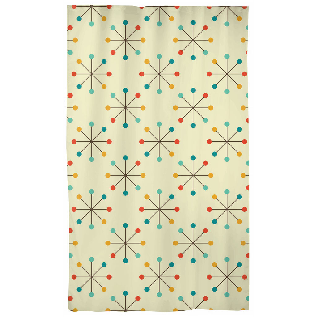 Mid Century Retro Atomic Starburst Multicolor Curtain Panel | lovevisionkarma.com