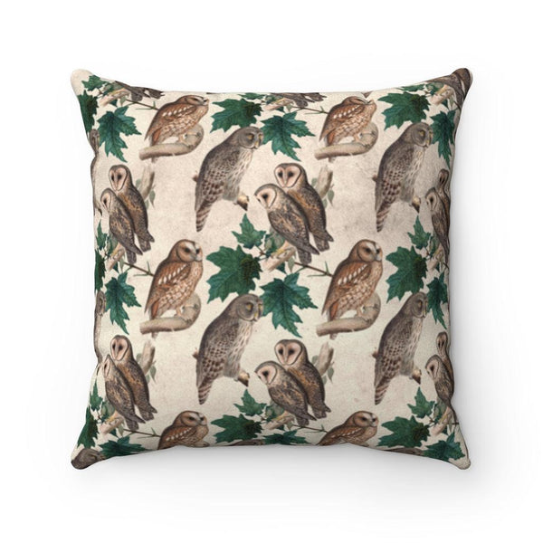 Vintage Barn Owl Multicolor Retro Woodland Pillow | lovevisionkarma.com